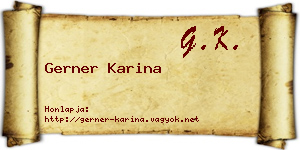 Gerner Karina névjegykártya